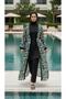 Hijab Ethnic Patterned Tesettür Swimsuit Set Kimono Pareo Set of 4 - 6