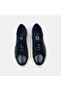 Men's Navy Blue Thick Soled Leather Sports Shoes - 6