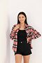 Pink Plaid Shirt Jacket - Comfortable and Stylish - 4