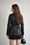 New Season Mock Neck Short Leather Trench Coat - 6