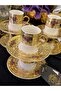 Acar Plus 24K Gold Golded Engraved Coffee Cup Set for 6 People (Maxi̇ne)