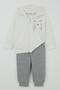 Baby Boy Tracksuit Set Cute Capuchon Printed 6 Months-1.5 Years, Ecru