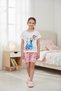 - Girls Night Pajama Set – Short Sleeve Cotton Blend Sleepwear, Red & Blue, 2–6 Years - 4
