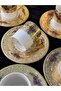 Acar Plus 24K Gold Golded Engraved Coffee Cup Set for 6 People (Maxi̇ne) - 5