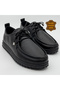 Black Genuine Leather Women's Casual Shoes Lace-Up Orthopedic Comfortable Sole Casual Vdz03001 - 3