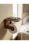 Toilet Paper Stand Hanger Holder with Shelf - Stylish Design Bathroom Organizer with Shelf - 2