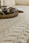 4-Piece Set Chenille Textured Non-Slip Sofa Cover Set - Modern Chevron Patterned Coverlet - 3