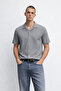 Men's Short Sleeve Stretchy Gray Loose Shirt