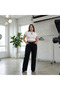 Women's Plus Size Wide-Leg Denim Pants High Waist Comfortable Fit - 7