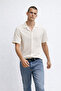 Men's Patterned Stretchy Cotton Pack White Loose Shirts - 3