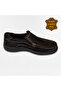 Men's Black Genuine Leather Daily Laceless Comfortable Casual Shoes Vdz03006 - 5