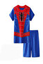 - -Boys Night Pajama Set – Short Sleeve Cotton Blend Sleepwear, Blue, 2–9 Years - 3