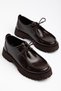 Women's Leather High-Sole Lace-Up Casual Shoes - 2