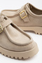 Women's Leather High-Sole Buckle Casual Shoes - 4