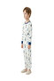 - -Boys Pajama Set – White Long Sleeve Cotton Blend Sleepwear, 4–10 Years - 4