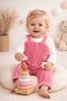 100% Cotton Piece Holiday Set Corded Fabric Velvet Ruffled Heart & Long Sleeve Bodysuit 2-Piece Baby Girl Salopet Jumpsuit - 8