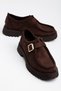 Women's Leather High-Sole Buckle Casual Shoes - 2