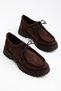 Women's Leather High-Sole Lace-Up Casual Shoes - 2