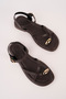 Women's Brown Buckle Detail Flip Flops Comfortable Sandals - 3