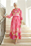 Women's Oversized Patterned Two-Piece Hijab Set Shirt Skirt Relaxed Fit Summer Set - 6