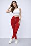 Women's High Waisted Front Zipper and Ribbed Detailed Diving Leggings - 2