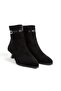 حذاء أسود جلد سويدي مرصّع بالأحجار بإبزيم بكعب قصير من الجاد - 4