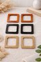 12X12 cm Wooden Square Bag Handle – Natural Wooden Ring for Knitting Bag (2 Pieces) - 2