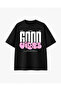 Good Vibes Printed Black T-Shirt