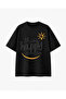 Happy Printed Black T-Shirt