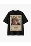تي شيرت أسود من Wanted Shanks مطبوع