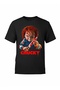 Chucky 4 Baskılı Siyah Tişört