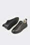 Black Leather Men's Sports Shoes - 3