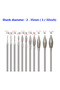 Diamond Grinding Burr, Olive Shape Stone Carving Bits For Rotary Tool (11 Pcs) - 2