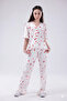 Ruffle Detail Blouse & Wide-Leg Pants Summer Set