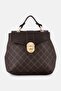 Women Graphic Print Backpack, Dark Brown