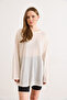 Women's White Drapey Loose Fit Sheer Knitwear Blouse Blz-19003254 - 2