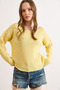 Women's Yellow Boat Neck Transitional Knitwear Blouse Blz-19003252 - 3