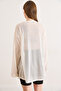 Women's White Drapey Loose Fit Sheer Knitwear Blouse Blz-19003254 - 5