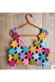 Megahan Boutique Colorful Floral Hand-Knitted Bohemian Cropped Sweater - 2