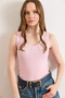 Women's Pink Cotton Beads Bow Detail Corded Fabric Athlete Blouse Blz-19003241 - 2