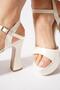 Beslop single strap platform women's high heel evening shoes - leather - 4