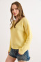 Women's Yellow Boat Neck Transitional Knitwear Blouse Blz-19003252 - 2