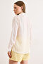 Women's White Patch Textured Long Sleeve Shirt Gml-19001428 - 6