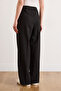 Women's Black Elastic Back Pocketed Poly Viscose Palazzo Fabric Trousers Pnt-19000395 - 5