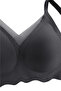 Non-wired Laser Cut Detailed Low-Cut Crossed Tulle Piece Stitch-Free Bra Set - 2