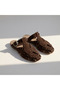 Coffee Suede Pin Detailed and Buckled Women's Square Toe Sabo Slipper - 3