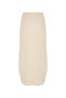 Women's Stone Color Straight Cut Midi Skirt with Side Slits - 2