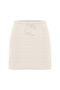 Women's Ecru Striped Tie-Waist Mini Skirt