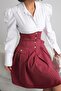 Women's White Shirt Top Striped Elegant Vintage Style Dress with Corset Detail - 5