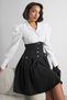 Women's White Shirt Top Striped Elegant Vintage Style Dress with Corset Detail